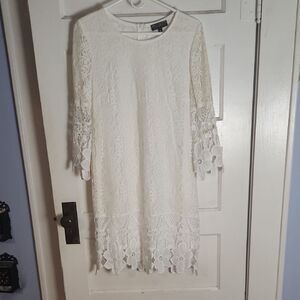 Elegant White Lace Dress